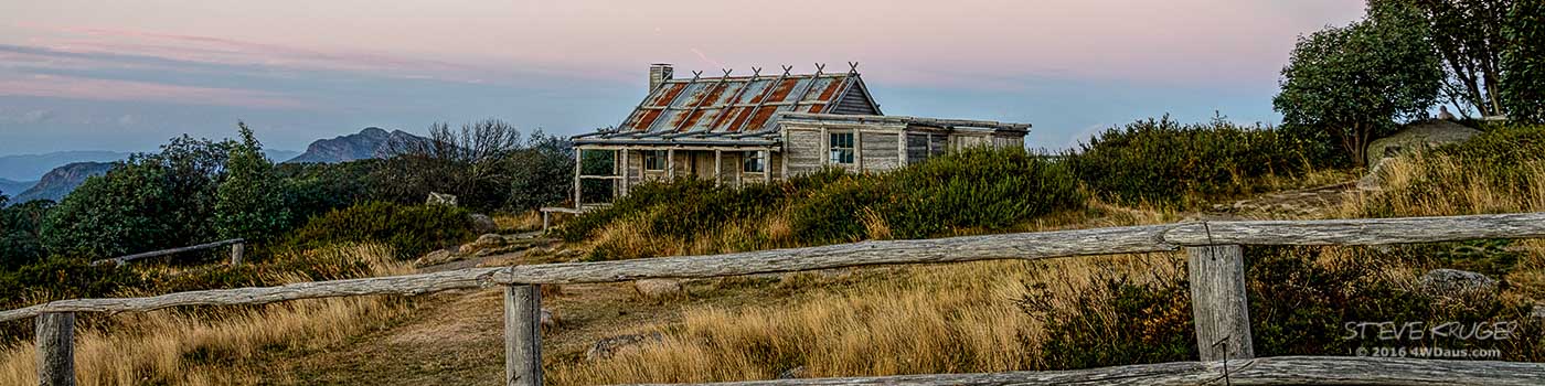 Crags Hut Sunset Banner