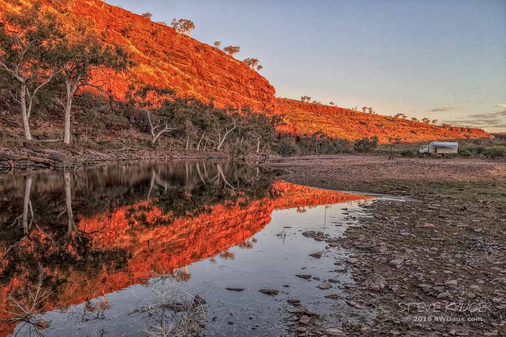 4WDAUS at Sunset Kumina Creek Waterhole